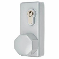 Arrone AR885K Outside Access Device with Cylinder - Octagonal Knob - Silver