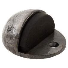 Olde Forge Half Moon Oval Floor Door Stop - 44 x 25mm - Polished Iron