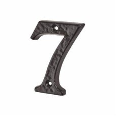 Elan 76mm Screw Fix Door Numeral - 7 - Metalized Antique Black Iron