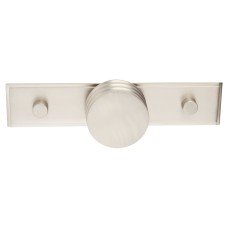 Frelan Hoxton Sturt Cabinet Knob on Rushton Backplate - 40mm Diameter - Satin Nickel
