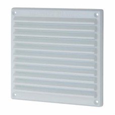 Louvre Vent with Flyscreen - 166 x 160mm - 6423mm² Free Air Flow - White Plastic