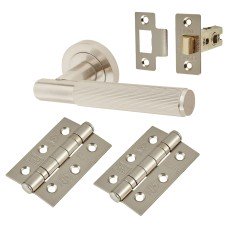 Exel Nova Lines Latch Door Handle Kit - Satin Nickel