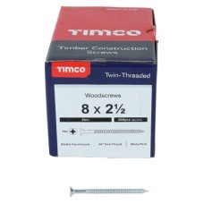 TIMCO Twin Threaded Pozi Countersunk Wood Screws - 8 x 2 1/2