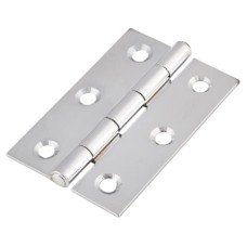 Steel Butt Door Hinge - 75 x 50mm - Chrome - Pair
