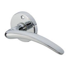 Carlisle Brass Polished Chrome Victorian Door Handles on Round Rose - Wing Range 