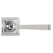 From The Anvil Polished Stainless Steel Door Handles on Square Rose - Avon Range 