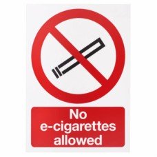 Exel No E-Cigarettes Allowed Sign - 420 x 297mm - Rigid Plastic Exel No E-Cigarettes Allowed Sign - 420 x 297mm - Rigid Plastic