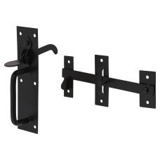 Light Duty Suffolk Gate Thumb Latch - 178 x 44mm - Black Japanned