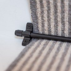 Exel Stair Rod with Knurled Finials - 900mm Length - Matt Black