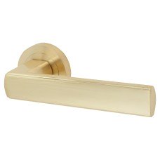 Exel Satin Brass Door Handles on Round Rose - Zara Range 