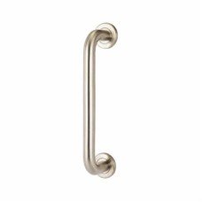 Hampstead 22mm D-Bar Door Pull Handle on Rose - Bolt Fix - 250mm Centres - Satin Stainless Steel
