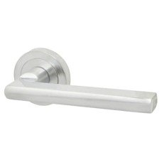 Exel Satin Chrome Door Handles on Round Rose - Sophia Range 