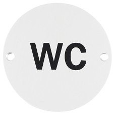 Exel WC Toilet Door Sign - 75mm Diameter - Satin Anodised Aluminium