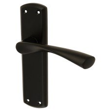 Exel Matt Black Latch Door Handle - Monza Range - 175 x 45mm