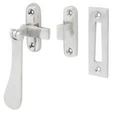 Exel Budget Victorian Mortice & Hook Plate Window Fastener - Reversible - Polished Chrome