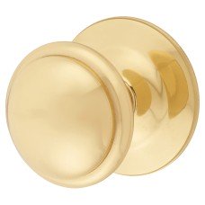 Carlisle Brass Round Victorian Centre Door Knob - 86mm Rose Diameter - Polished Brass