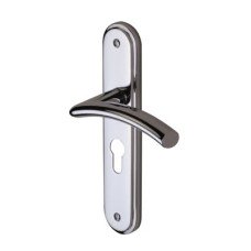M Marcus Polished Chrome Euro Lock Door Handle - Tosca Range - 205 x 42mm