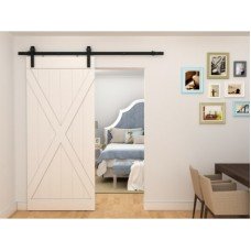 FVG Barn Strap Sliding Door Gear Kit - Face Mounted - 2000mm Track - 120kg Max Door Weight - Black