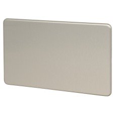 Knightsbridge 2 Gang Blank Plate - Brushed Chrome