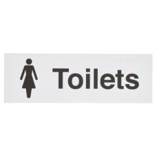 Rectangle Female Toilet Door Sign - 100 x 300mm - White