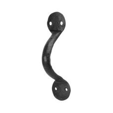 Olde Forge Blacksmith Bow Cabinet Pull Handle - 80mm Centres - Antique Black Iron