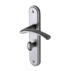 M Marcus Satin Chrome Bathroom Door Handle - Tosca Range - 205 x 42mm