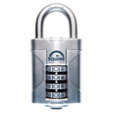 Squire Vulcan Combination Open Shackle Padlock - 50mm Body - 26 x 22.6mm Shackle - Blue