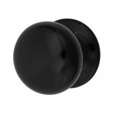 Hampstead Traditional Porcelain Mortice/Rim Door Knob - 60mm Rose Diameter - Black