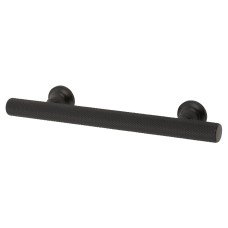 Exel York 12mm Knurled T-Bar Cabinet Pull Handle - 96mm Centres - Matt Black