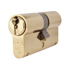 Eurospec 10 Pin 64mm Euro Double Cylinder - 32 + 32mm - Polished Brass - Master Keyed