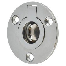 Exel Round Flush Ring Cabinet Pull Handle - 45mm Diameter - Polished Chrome