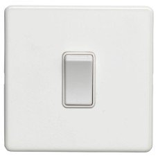 Eurolite Concealed 10A 1 Gang 2 Way Screwless Flat Plate Light Switch - Matt White Eurolite Concealed 10A 1 Gang 2 Way Screwless Flat Plate Light Switch - Matt White