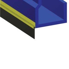 Stormguard Door Bottom Heavy Duty 25mm Rubber Seal - 2134mm Length - Gold