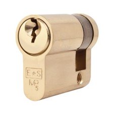 Eurospec 5 Pin 40mm Euro Single Cylinder - 30 + 10mm - Polished Brass - Keyed Alike