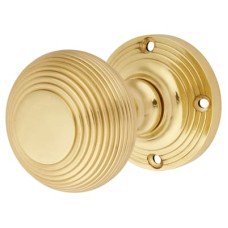 Heritage Brass by M Marcus Reeded Beehive Mortice Door Knob - 59mm Rose Diameter - Polished Brass Heritage Brass by M Marcus Reeded Beehive Mortice Door Knob - 59mm Rose Diameter - Polished Brass