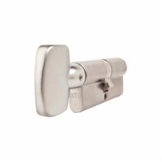 UNION J2X44 Pattern 5 Pin 74mm Euro Large Thumbturn Cylinder - 37mm Turn + 37mm - Satin Chrome