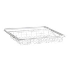 elfa Top Track System - Click In Shallow Wire Basket & Gliding Frame - 610 x 440 x 85mm - White
