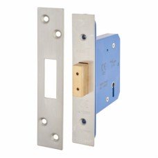Hampstead Architectural 5 Lever Deadlock - 78mm Case - 57mm Backset - Satin Stainless Steel