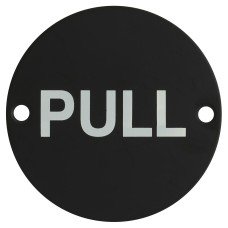 Exel Pull Door Sign - 75mm Diameter - Matt Black Exel Pull Door Sign - 75mm Diameter - Matt Black