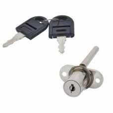 Front Mount Pedestal Drawer Lock - 16.5 x 20mm - Keyed to Differ - Polished Chrome