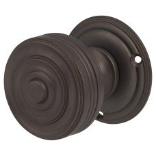 Hampstead Georgian Ringed Mortice Door Knob - 55mm Rose Diameter - Brushed Oil Rubbed Bronze 