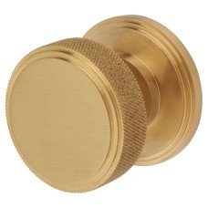 Hampstead Riley Knurled Mortice Door Knob - 62mm Rose Diameter - Satin Brass