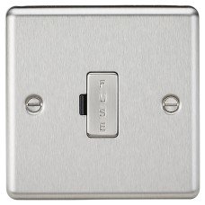 Knightsbridge 13A 1 Gang Round Edge Unswitched Fused Spur - Brushed Chrome