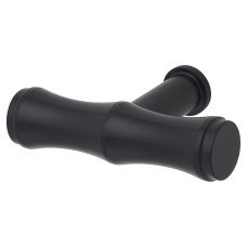 Alexander & Wilks Crispin Bamboo 12mm T-Bar Cabinet Knob - 55 x 38mm - Matt Black