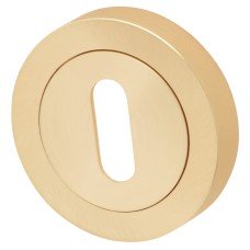 Jedo by Frelan Escutcheon - 50mm Diameter - Keyhole - Satin Brass