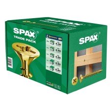 SPAX Yellox Pozi Countersunk Wood Screws Trade Pack - Yellow Zinc - Pack of 1100