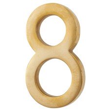 Heritage Brass 76mm Concealed Screw Fix Door Numeral - 8 - Unlacquered Brass