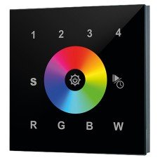 Integral LED 4 Zone Wall Mounted RF Receiver Touch Remote Control for RGBW LED Strip Lights - Black 