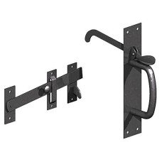 GateMate Heavy Duty Suffolk Gate Thumb Latch - 204 x 44mm - Epoxy Black