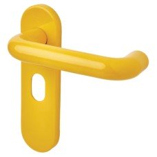 Hoppe AR600/24 Golden Yellow Nylon Steel Core Safety Oval Door Handle - 48.5mm c/c - Paris Range